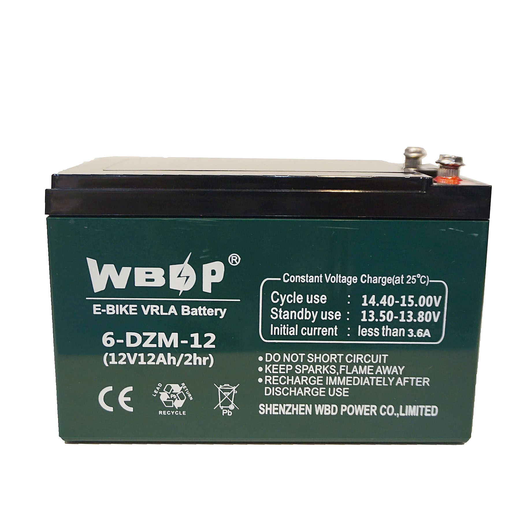 WBD 12V 12Ah Scooter Bike Electric Vehicle Motive Battery 6-DZM-12 Wholesale